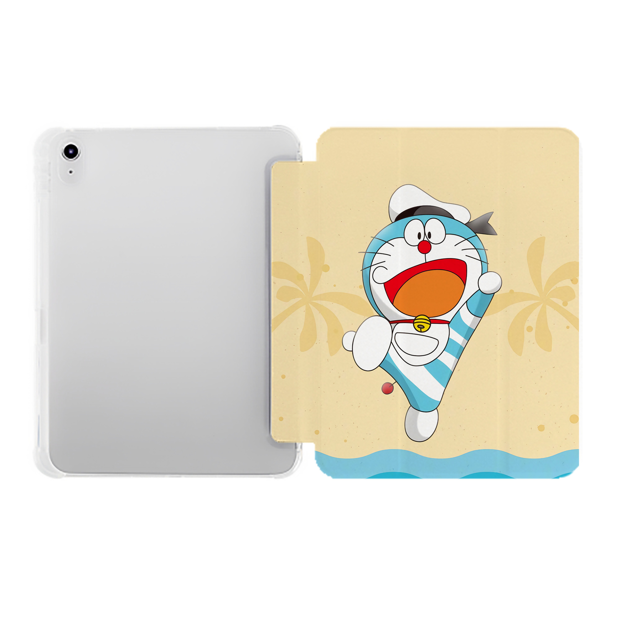 （画像用） ドラえもん Doraemon IPad ケース ペン収納付き 三つ折りスタンド PUレザー×シリコン 対応機種9.5/10.5/10.9インチ